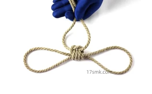 基础绳艺教程教学图解-21.麻绳(多环手K)