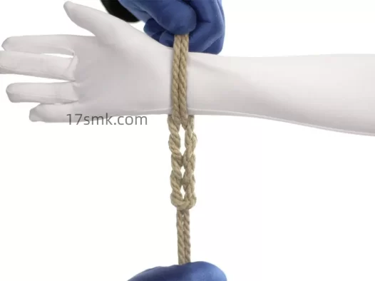 基础绳艺教程教学图解-13.麻绳（猫爪单柱缚）