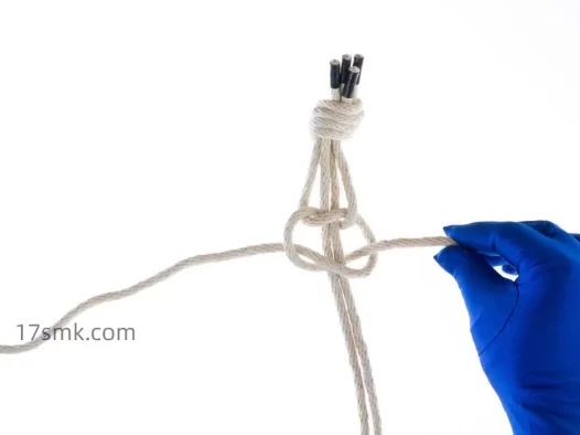 基础绳艺教程教学图解-9.麻绳（包芯平结）